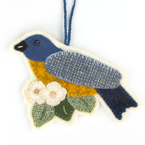 Blue Bird & Flowers Ornament Kit