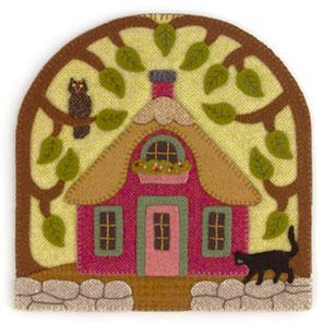 Little Pink Cottage Wool Applique Pattern 