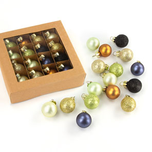 Small Glass Christmas Ornament Set